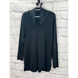 J.Jill Women's Pima Cowl-neck Black Tunic Large